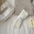 Winter Set aus gesprenkelten Thermo-Socken und Beanie in Cremeweiß mit weicher Textur - Weiß Gesprenkelt