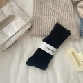 Dicke schwarze Plüsch-Wintersocken für Damen aus warmem Fleece mit weicher Textur - Schwarz Gesprenkelt
