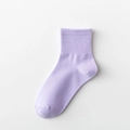 Pale purple crew sock with ribbed cuff made of soft cotton for daily casual wear - Purple 1 Pair