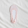 Breathable lace invisible boat sock in light pink with non-slip silicone and wavy edges - One Size / Lace Pink