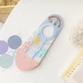 Fantasmini dolci floreali in rosa e azzurro con mesh traspirante e tallone antiscivolo - Punta Rosa