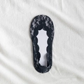 Women's black lace no-show socks with breathable mesh and anti-slip silicone grip - One Size / Lace Black
