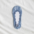 Breathable blue floral lace no-show socks for women with non-slip silicone grip - One Size / Lace Deep Blue