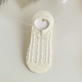 Milk white invisible glass silk socks with dot patterns and breathable mesh design - White Polka Dot (1 Pair)