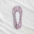 Elegant light purple lace no-show socks with floral pattern and scalloped edges - One Size / Lace Purple