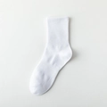 White crew socks in combed cotton featuring athletic ribbing and arch support detail - One Size / Mid-Calf White