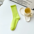 Calze a costine verde acceso per donna con polsini elastici e un design minimalista - Taglia unica / Ciano