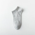 Light grey combed cotton ankle sports socks with elastic ribbed cuffs and arch support - One Size / Grey Boat Socks