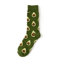 Calze verde scuro con simpatico motivo avocado a cartoni animati in misto cotone - Taglia unica / Avocado (Verde Scuro)