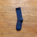 Chaussettes mi-mollet bleu marine foncé avec bordure ondulée et texture côtelée fine - Bleu Marine (1 Paire)
