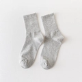 Classic heather gray crew sock featuring a ribbed cuff and soft knit cotton texture - One Size / Gray