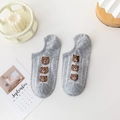 Fantasmini grigi in cotone con tre simpatici orsetti marroni dallo stile minimalista - Grigio (Orsi Multipli)