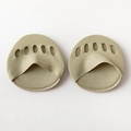 Invisible beige forefoot pads with five-toe design and breathable anti-friction cushioning - One Size / Green
