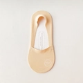 Beige ice silk low cut invisible sock for women with decorative circular logo print - One Size / Nude