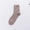Calcetines de modal caqui claro para mujer con textura de punto fino y puños acanalados - Caqui Claro (Mujer)