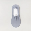 Light blue-grey ice silk no-show socks with non-slip silicone and seamless edges - Blue