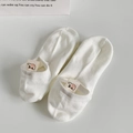 Chaussettes basses blanches en coton avec étiquette ours polaire et style minimaliste - Style Ours Polaire Blanc / Ours Polaire Blanc