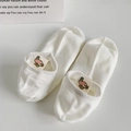 Chaussettes invisibles blanches en coton avec une étiquette de canard mignon au talon - Style Canard Blanc / Canard Blanc