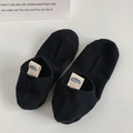 Black low-cut cotton ankle socks with white bear logo heel tab detail in plain finish - Black Snow Mountain