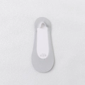 Light grey ice silk no-show socks with vertical texture and seamless anti-slip design - One Size / Gray