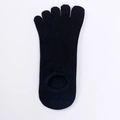 Calcetines de cinco dedos negros de corte bajo en algodón para comodidad de verano - Negro