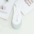 Light green mesh invisible boat socks with cross elastic straps on a minimalist background - One Size / Green