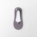 Minimalist grey invisible boat socks with elastic non-slip edge and seamless cotton fabric - One Size / Grey Purple