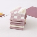 Five-pack of purple and pink striped cotton socks for women in minimalist college style - 5 Pairs Assorted Set