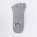 Neutrale hellgraue Five-Finger-Socken mit nahtlosem elastischem Rand für Damen - Grau