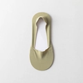 Women's ice silk low cut invisible liner socks in olive green with non-slip silicone - One Size / Green