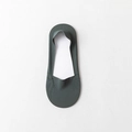 Dark grey green invisible boat sock with seamless edges and anti-slip silicone heel grip - One Size / Dark Green