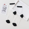 Sheer mid-calf socks featuring a black and white contrast design with breathable mesh - Black Pure Mesh