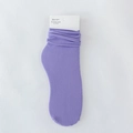 Light purple ribbed knit socks for women with a comfortable loose rolled cuff design - Blue Purple