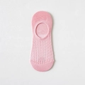 Light pink cable knit invisible cotton socks with breathable mesh for women - One Size / Pink
