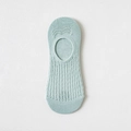 Light blue invisible cotton socks for women with anti-slip silicone heel grips - One Size / Teal