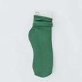 Grass green ribbed velvet summer socks with 22-25cm packaging size details - Dark Green