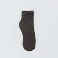 Dark coffee brown ribbed mid-calf socks for women in soft velvet texture - Dark Gray