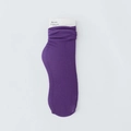 Purple ribbed velvet slouch socks for women in solid color with soft elastic cuff - Dark Purple
