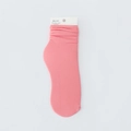 Pink rib-knit velvet loose socks for women with soft texture and elastic cuff - Watermelon red