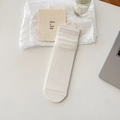White silk-blend crew socks with vertical ribbing and minimalist ballet style aesthetic - One Size / White