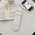 Chaussettes blanches en soie mélangée avec motif cœur en maille et bordures à volants - Blanc