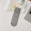 Grey ballet-style ruffled socks in silk-blend fabric with a slouchy mid-calf design - Medium Grey