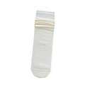 Breathable cream white cotton mid-calf slouch socks with ribbed cuffs for women - Cream