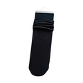 Solid black slouchy cotton socks for women featuring breathable ribbed elastic cuffs - Black