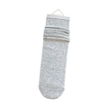Light grey slouch socks for women in breathable cotton with ribbed texture and card header - Light Gray