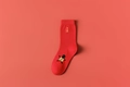 Rote Baumwollsocken mit goldener Stickerei und traditionellem Glücksmotiv-Design - Viel Glück