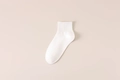Calcetines blancos de algodón puro con puños acanalados y textura transpirable - Talla única / Blanco