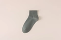Calcetines de algodón acanalado verde gris oscuro con textura de punto suave y transpirable - Talla única / Verde