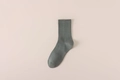 Calcetines de algodón acanalados en color verde grisáceo para estilo casual de hombre - Verde