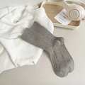 Calze grigie a maglia intrecciata da donna in morbido cashmere per l'inverno - Grigio chiaro